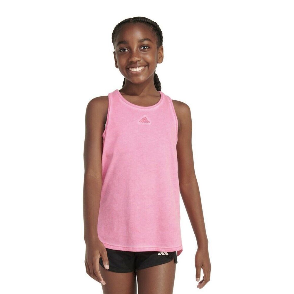 Adidas Big Girls Embroidered Crew Neck Tank Top pink‎ XL (16)